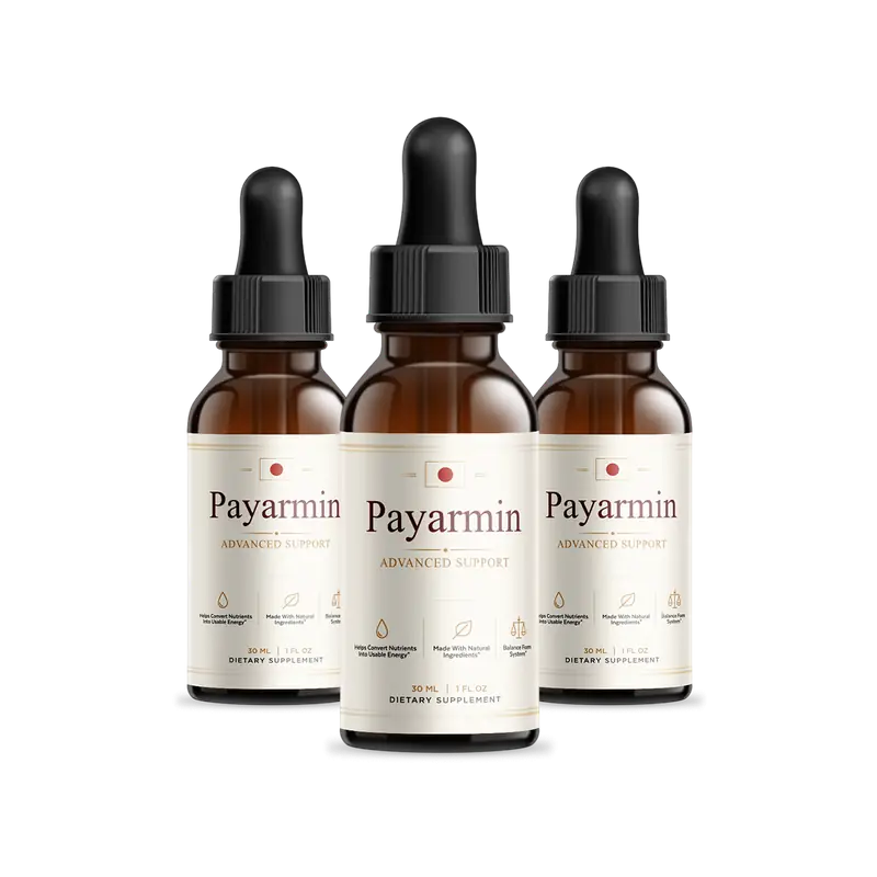 Three bottles of Payarmin Advanced Support liquid dietary supplement